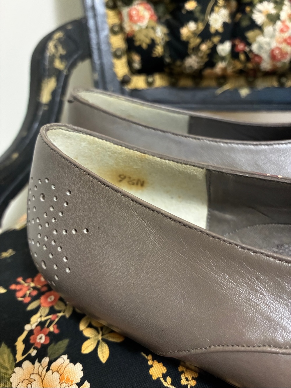 NWOB Vintage Pappagallo Made in Spain Taupe Leather Lace-Up Oxfords - Picture 11 of 14